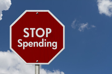 Stop Spending Road Sign