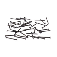 Scattered nails over surface isolated over white background