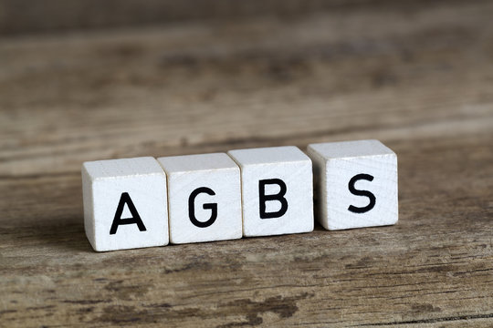 The German word AGBs written in cubes