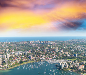 Fototapeta na wymiar Lavender Bay aerial view, Sydney