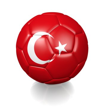 Football soccer ball with a national flag texture