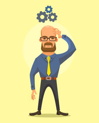 Man development. Vector flat cartoon illustration