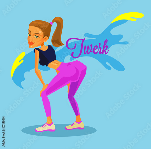 Twerk Dance Vector Flat Illustration Stock Image And Royalty Free 