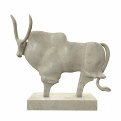 African buffalo statue abstract decoration in homes. 3d illustration