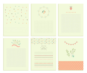 Collection of six cute universal card or invitations.  