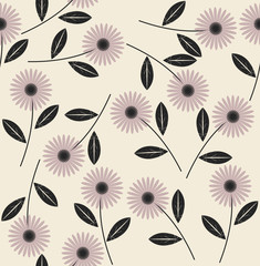 Elegant seamless pattern with stylish flowers