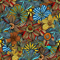Badezimmer Foto Rückwand Seamless Floral Pattern © Volodymyr Vechirnii