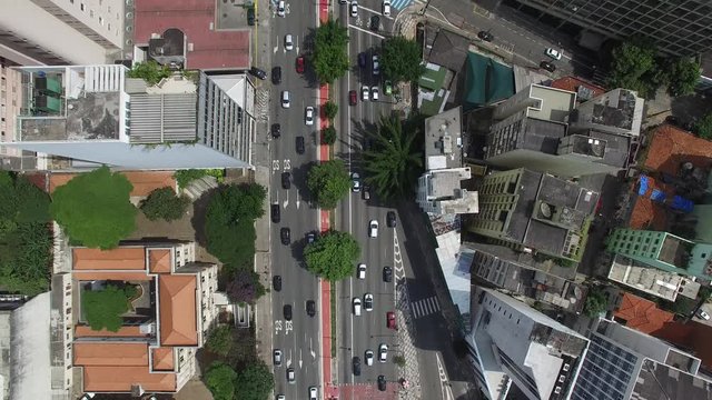 Top View of Consolacao Street, Sao Paulo, Brazil