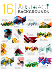 Set of modern geometric abstract shape backgrounds