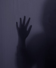 Hiding of female silhouette, hands, fingers