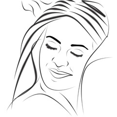 Девушка нежно обнимает мужчину. Силуэт линии рисунок.