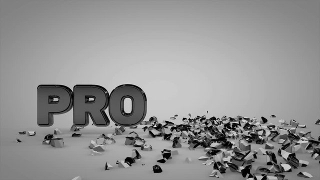 3d metallic motion graphic concept when dropping the word PROBLEM it make you a PRO with more skills and learning experience in positive attitude concept 4k ultra hd