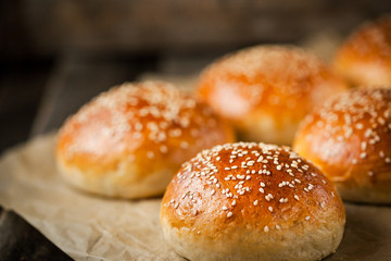Fresh homemade burger buns