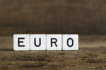 The word euro written in cubes
