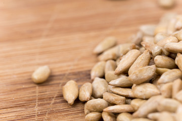 Macro view of sunflower seeds