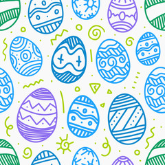 Easter eggs vector seamless pattern
