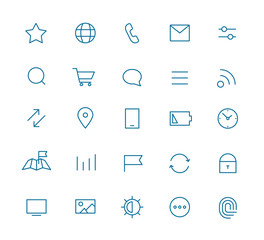 Modern web and mobile application pictograms collection. Lineart