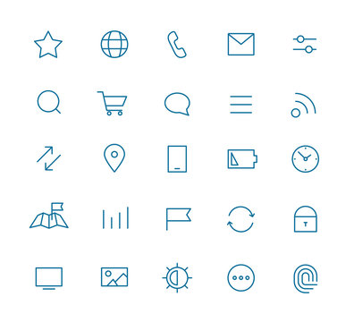 Modern web and mobile application pictograms collection. Lineart