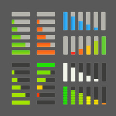 Charge bar vector collection. Application design elements