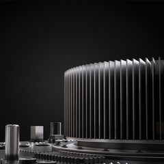 Processor (microchip) interconnected receiving and sending information. Concept of technology and future.