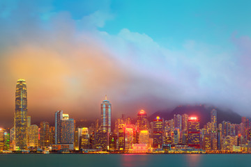 Panorama of Hong Kong and Financial district