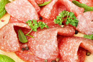 sausage salami slices