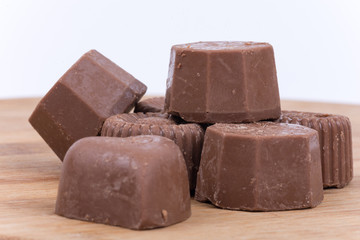 Pile of chocolate cookies with cream