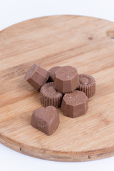 Pile of chocolate cookies with cream