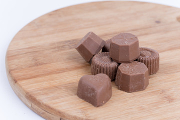 Pile of chocolate cookies with cream