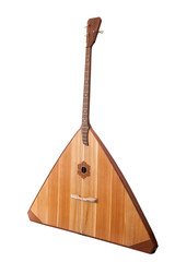 classical music Russian folk bass instrument balalaika isolated on a white background