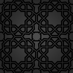 Seamless vector dark ornament in arabian style. Pattern for wallpapers and backgrounds