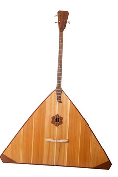 classical music Russian folk bass instrument balalaika isolated on a white background