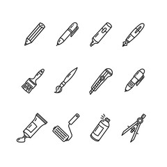 Pen Icon Set. Vector