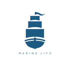 abstract sail ship icon vector design template