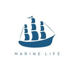 abstract sail ship icon vector design template