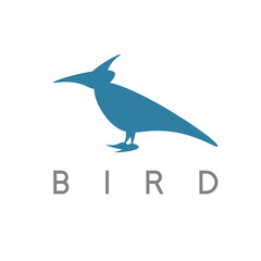 vector design template of abstract bird raven