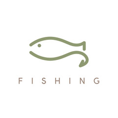 abstract vector design template of fishing with hook