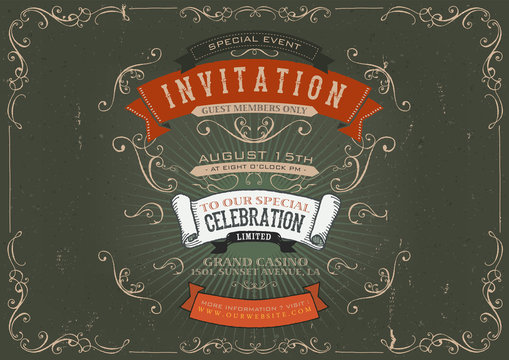 Vintage Invitation Poster Background