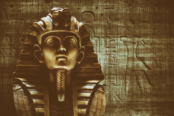 Stone pharaoh tutankhamen mask