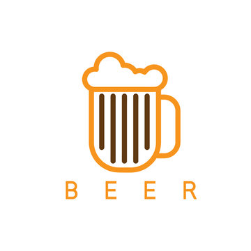 abstract icon vector design template of beer