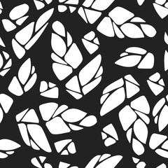 Seamless pattern with cones of hops 
