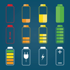 Moden vector illustration of Battery indicator , charge symbols