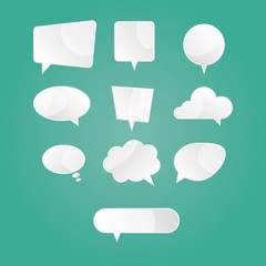 Moden vector illustration of  white speech dialog bubbles