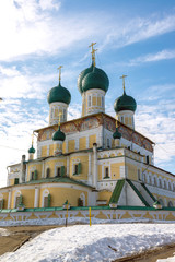 Fototapeta na wymiar Resurrection Cathedral in Tutaev, Russia. Golden Ring Travel