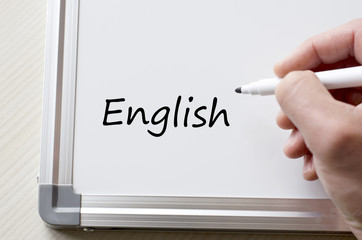 English written on whiteboard