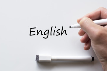 English written on whiteboard