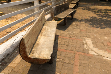 Wooden benches in the park