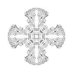 Ornament of ancient Incas. Indians and symbols . Elements for an ornament and background