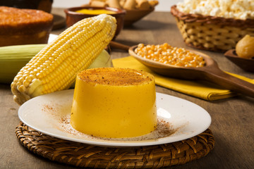 Corn Curau - typical food of green corn - tasty and cheap - typi