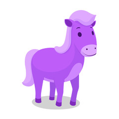 Fototapeta premium Pony cartoon minimalistic vector illustration